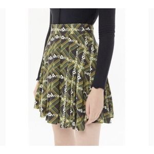 NWT‎ Urban Outfitters Womens Emerson Print Pleated Mini Skirt Size XS Wrap